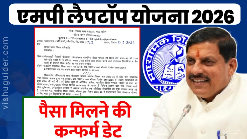 Laptop Yojana 2026 Payment Date : एमपी लैपटॉप योजना 2026 पैसा मिलने की डेट जारी